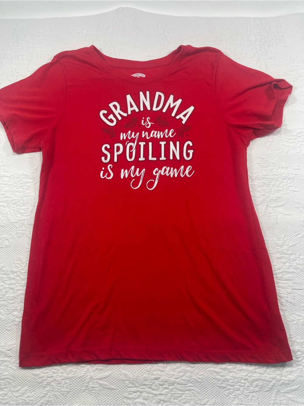 Holiday Time Red Graphic Tee with White Print